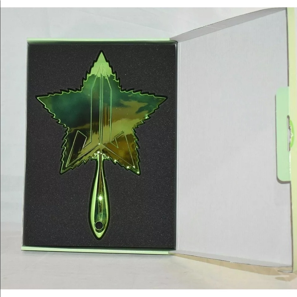 New in box Jeffree Star Chrome Green Leaf Hand Mirror